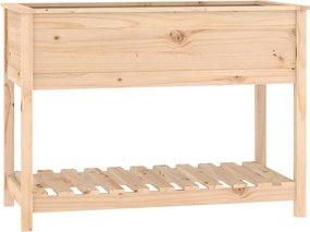 vidaXL Jardinieră cu raft, 111,5x54x81 cm, lemn masiv de pin