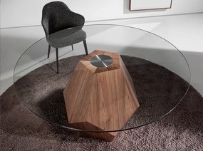 Masa rotunda eleganta design LUX Walnut Veneered 150cm