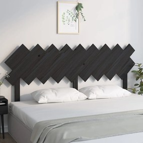 Tablie de pat, negru, 178x3x80,5 cm, lemn masiv de pin 1, Negru, 178 x 3 x 80.5 cm