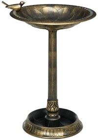 Outsunny Baie pentru păsări, furajer pentru Păsări ghiveci 2 în 1 dim. Ø 50 x 72H cm polipropilenă Bronz Antic | Aosom Romania