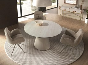Scaun modern pivotant Beige fabric
