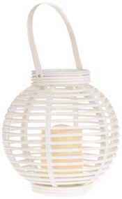 Felinar cu lumânare LED Lucida, alb, 22 x 21 cm