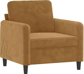 vidaXL Fotoliu canapea, Maro, 60 cm, catifea
