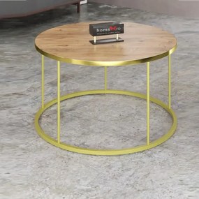 Masuta de cafea Vicenta Homs, nuc si auriu, seria 440, 70 cm