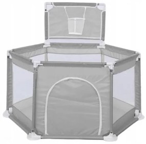 Țarc pentru copii cu mingi și coș 130x65x110cm GREY