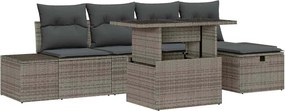 vidaXL Set de canapele pentru grădină 6 pcs Gri poliratan