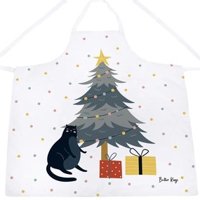 Șorț din bumbac cu model de Crăciun Crazy Cat Xmas – Butter Kings
