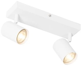 Plafoniera modernă albă cu 2 lumini reglabile dreptunghiulară - Jeana