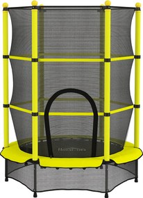 HOMCOM Trambulină Ø140 cm pentru copii 3-10 ani cu plasă de siguranță, capacitate 50 kg, interior/exterior, galben | Aosom Romania