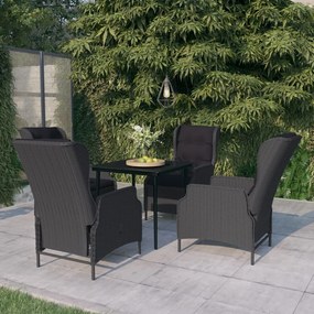 3099656 vidaXL Set mobilier pentru grădină, 5 piese, gri închis