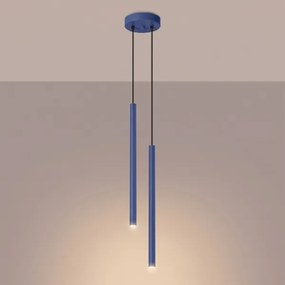 Sollux SL.2126 - Candelabru suspendat pe cablu PASTELO 2xG9/8W/230V albastru