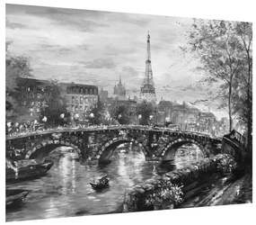 Tablou albnegru cu peisaj și turnul Eiffel (70x50 cm), în 40 de alte dimensiuni noi