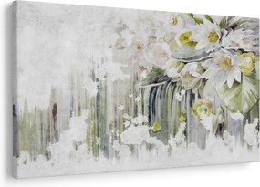 Tablou - Flori albe, vintage (90x60 cm)