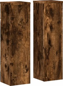 vidaXL Suporturi de plante, 2 buc., stejar fumuriu, 17x17x60 cm