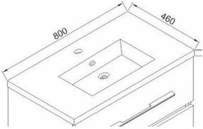Lavoar din marmură artificială turnată Nina 80