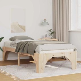vidaXL Cadru de pat de podea Maro 100 x 200 cm Lemn masiv de pin
