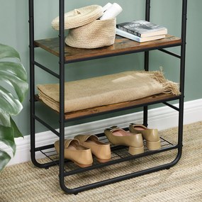 Perete de hol TAYLOR cu dulap de pantofi 181x58 cm, rustic maro