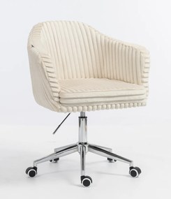 HR832K Scaun Cappuccino Teddy Cord cu Bază Cromata