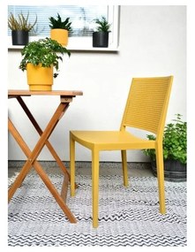 Scaun de grădină galben din plastic Grid – Rojaplast