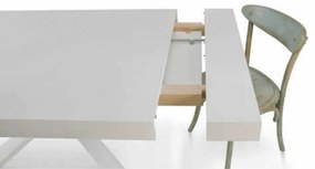 MASA EXTENSIBILA COMFY CU PICIOR METALIC - 180 cm / 100 cm / 77 cm - ALB ANTICHIZAT