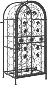 vidaXL Suport sticle vin 33 de sticle, negru 45x36x100 cm fier forjat