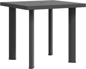 vidaXL Masă de grădină, antracit, 80 x 75 x 72 cm, plastic