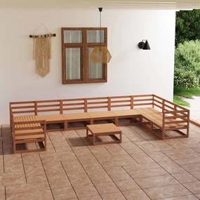 vidaXL Set mobilier de grădină, 11 piese, lemn masiv de pin