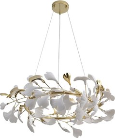 Lustra suspendata cu elemente decorative ceramice albe LEAF