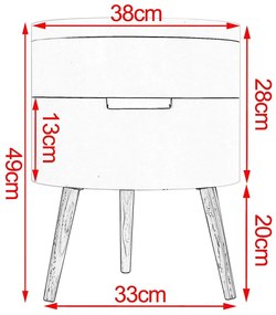 NOA217 - Set 2x Noptiere cu 2 sertare - Alb