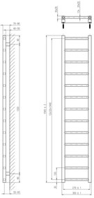 Sapho - Radiator de baie METRO LIGHT 276W/230V 30x150 cm crom lucios