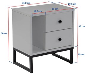 Măsuță de pat Glimmer Wood negru