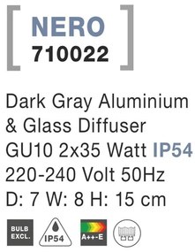 Aplica perete ambientala de exterior IP54 NERO NVL-710022