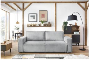 Canapea extensibilă din reiat Bobochic Paris Nihad, 245 cm, gri deschis