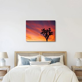 Tablou apus de soare deasupra siluetei unui copac (70x50 cm)