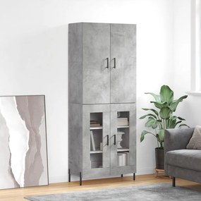 vidaXL Dulap înalt, gri beton, 69,5x34x180, lemn compozit