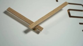 Ceas de perete alb elegant în combinație cu lemn de 40 cm