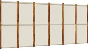vidaXL Paravan de cameră cu 6 panouri, gri deschis, 420x180 cm
