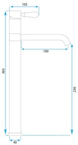 Baterie pentru baie Rea Serra Brush Gold high