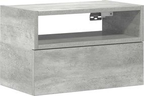 vidaXL Noptieră de perete, gri beton, 45x26x28,5 cm