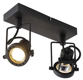Spotlight industrial negru cu 2 lumini - Suplux