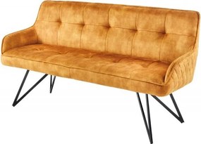 Bancheta cu aspect retro Euphoria 160cm, galben mustar