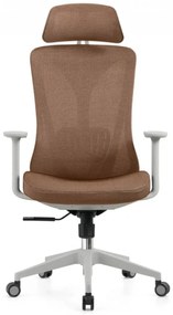 RESIGILAT- Scaun ergonomic, cu înclinare sincronizată, suport lombar si tetiera reglabile, rotativ, tapițerie din mesh si textil, căptușeală din spumă, cadru PP, Portocaliu/Gri