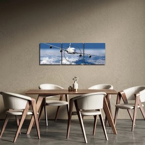 Tablou - Avion în nori (cu ceas) (90x30 cm)