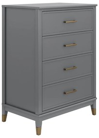 Comodă CosmoLiving by Cosmopolitan Westerleigh, 75 x 106 cm, gri