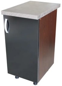 Corp inferior cu 1 Usa Zebra, Wenge / Negru si blat Beton 40 x 85 x 60