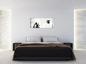 Tablou - Desen de telefon în stilul lui Banksy (120x50 cm)