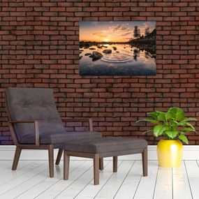 Tablou - Apus de soare la lac (70x50 cm)