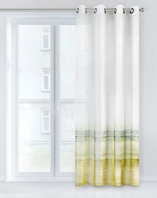 Perdea albă cu inele suspendate imbogatita cu un element colorat 140 x 250 cm