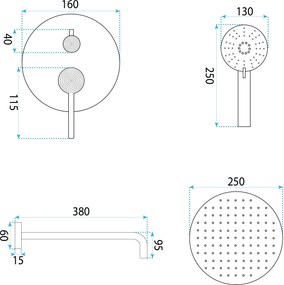 Set de dus incastrat Rea Foster Brush Gold + BOX