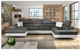 Colțar în formă de U Alphard Bis (D) (piele ecologică soft 017 + lux 06 + piele ecologică soft 017). 1051160